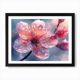 Cherry Blossoms In The Rain 1 Art Print