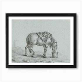 Horse Eating From A Bin, Jean Bernard Art Print