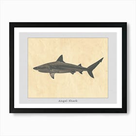 Angel Shark Silhouette 4 Poster Art Print