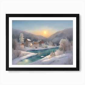 Winter Village 1 Art Print