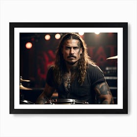 Rock music drummer performing on stage 1 Poster