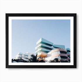 Pastel Hotel Balconies At South Beach Miami Art Print