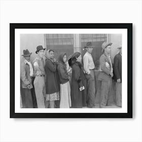 Relief Line Waiting For Commodities, San Antonio, Texas By Russell Lee Art Print