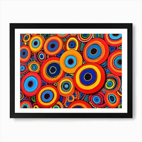 Colorful Circles Abstract Painting Art Print