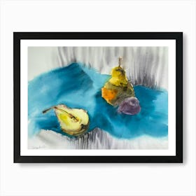 Two Pears watercolor Art Print