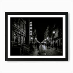 Black And White Night Scene Art Print