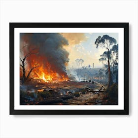 Australia Bushfire Art Print