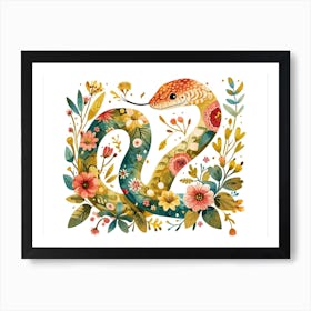 Little Floral Snake 4 Art Print