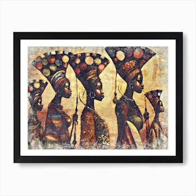A Nice African Art Illustration With An Impasto Style 12 Art Print