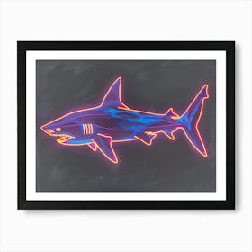 Neon Orange Carpet Shark 3 Art Print