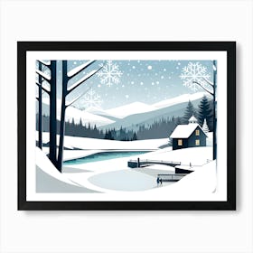 Christmas snow vector art Art Print