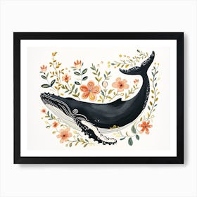 Little Floral Humpback Whale 3 Art Print