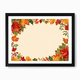 A Festive Thanksgiving Card Autum Leaves In Hues Of Burnt Orange Ripe Red Green And Sun Kissed Ye (2) 1 Art Print