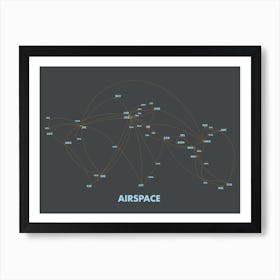 Map Airspace Dark Art Print