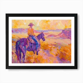 Cowboy Painting Chihuahuan Desert 1 Art Print