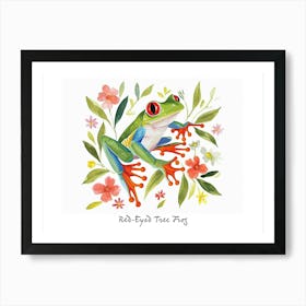 Little Floral Red Eyed Tree Frog 2 Poster Art Print