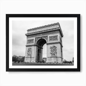 Black And White Arc De Triomphe Paris Art Print