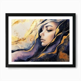 Abstract Women's Face Art Print