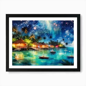 Tropical Island Resort Art Print