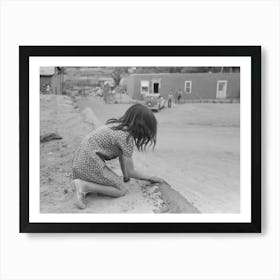 Untitled Photo, Possibly Related To Spanish American Girl Plastering Edge Of Roof Of Adobe House, Costilla, New Art Print