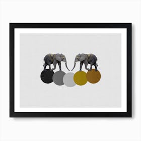 Tribal Elephants Art Print
