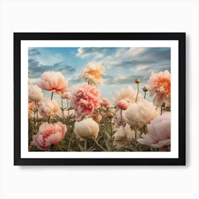 Peonies Under the Clouds Art Print