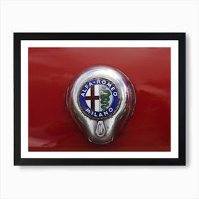 Alfa Romeo Badge Red Art Print