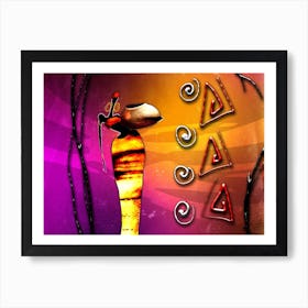 Tribal African Art Illustration In Painting Style 002 Art Print