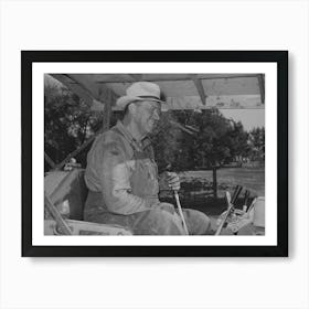 Wheat Farmer On Caterpillar Tractor Used To Draw Combine, Whitman County, Washington By Russell Lee Art Print