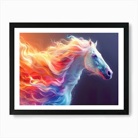 Flaming Horse Art Print