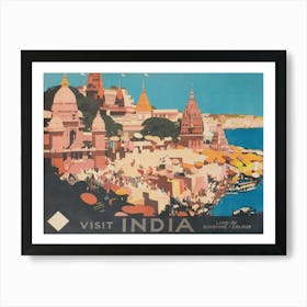 India Vintage Travel Poster Art Print