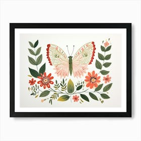 Little Floral Butterfly 1 Art Print
