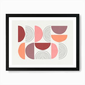 Abstract Art - Red, Pink, And Black 01 Art Print