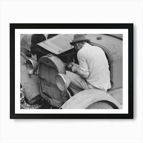 Untitled Photo, Possibly Related To Repairing An Automobile Motor, Market Square, Waco, Texas By Russell Lee Art Print
