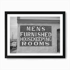 Sign Of Rooms For Rent, San Diego, California By Russell Lee Art Print