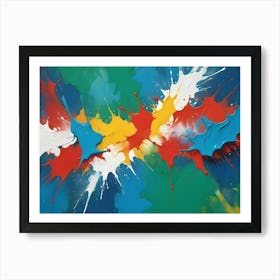 Abstract Colorful Paint Splatters Art Print