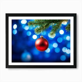 Christmas Tree Ball Background Holiday Merry Celebration Pine Ornament Glow Happy Design (18) Art Print