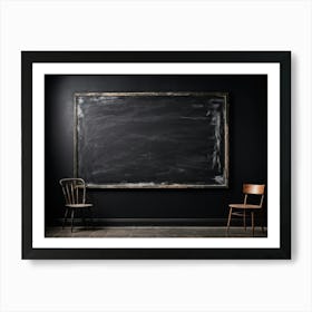 Black Chalkboard Serves As An Abstract Backdrop Horizontal In Orientation Its Texture Showcasing T (2) Art Print