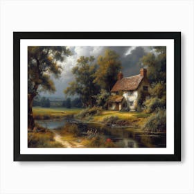 Cottage By The Water Art Print