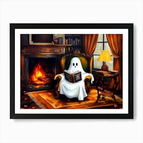 Ghost Reading A Book 4 Art Print