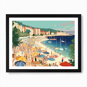 French Riviera Vintage Landscape 4 Art Print