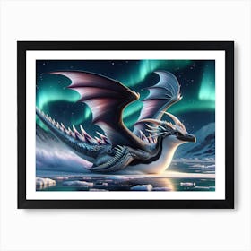 Draguin the Elegant Dragon-Penguin Art Print