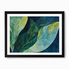 'Blue Leaves' 14 Art Print