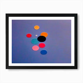 Circles On A Blue Wall Art Print