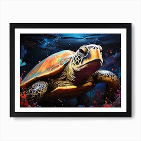 Tropical Turtle Art Print