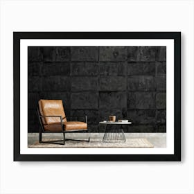 Abstract Retro Design Featuring Block Patterns Mimic Aged Concrete With Rough Texture Set Against T (7) Art Print