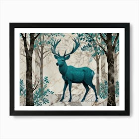 Deer In The Woods 1 Art Print