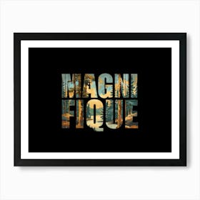 Magnifique Poster Retro Mountains Illustration 4 Art Print