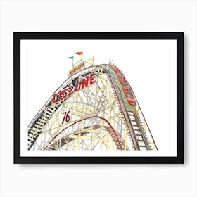 Fairground Rollercoaster Art Print