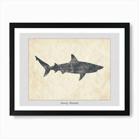 Grey Shark Silhouette 7 Poster Art Print